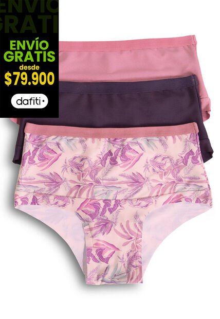 Panty Paq X3 Adulto Estampado /Paloro,O/ Berengena Fi 92475