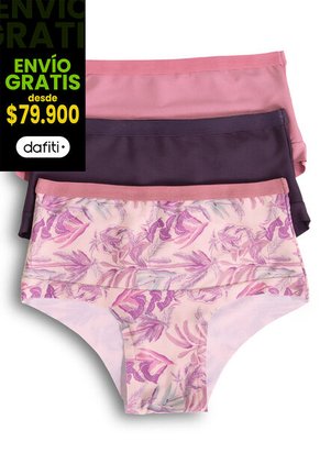 Panty Paq X3 Adulto Estampado /Paloro,O/ Berengena Fi 92475