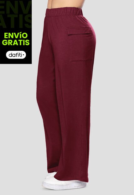 Pantalón Sudadera Mujer Vinotinto Fi 7338
