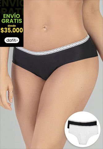 Cachetero Paq X2 Mujer Negro/Blanco FI 16965 Formas Intimas