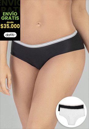 Cachetero Paq X2 Mujer Negro/Blanco FI 16965