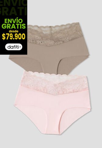 Cachetero Paq X2 Mujer Cafe-Rosa Fi 113600 Formas Intimas