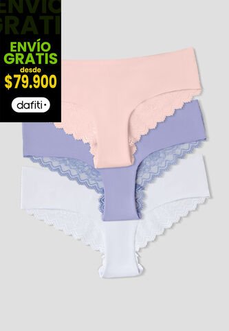 Cachetero Paq X3 Mujer Multicolor Fi 113602 Formas Intimas
