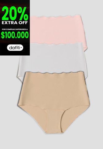 Cachetero Paq X3 Mujer Rosa FI 5534 Formas Intimas