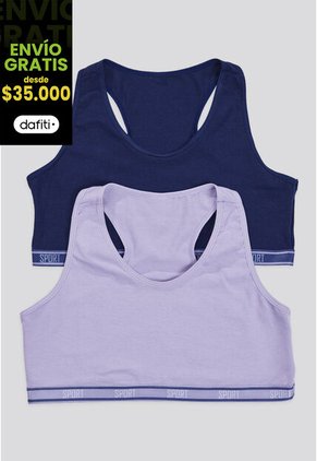 Top Paq X2 Infantil Azul Oscuro/Lila Tech FI 87473