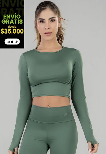 Crop Top Mujer Verde Musgo FI 7762