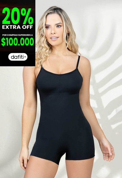 Enterizo Corto Mujer Negro FI 504