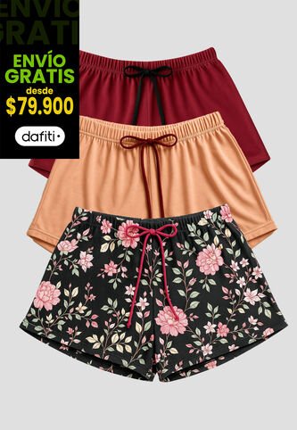 Short Paq X3 Mujer Multicolor Fi 112357 Formas Intimas