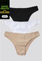 Panty Paq X3 Mujer Negro/Blanco/Piel FI 96450 de Formas Intimas