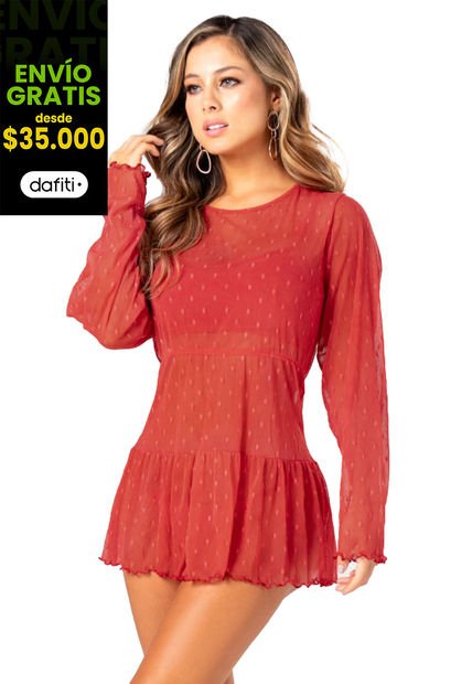 Baby Doll Vestido Mujer Rojo Fi 33567