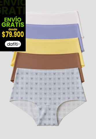 Cachetero Paq X5 Mujer Multicolor Fi 111889 Formas Intimas