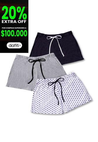 Short Paq X3 Multicolor FI 76308 Formas Intimas