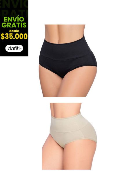 Cachetero Paq X2 Para Mujer Negro/Piel FI