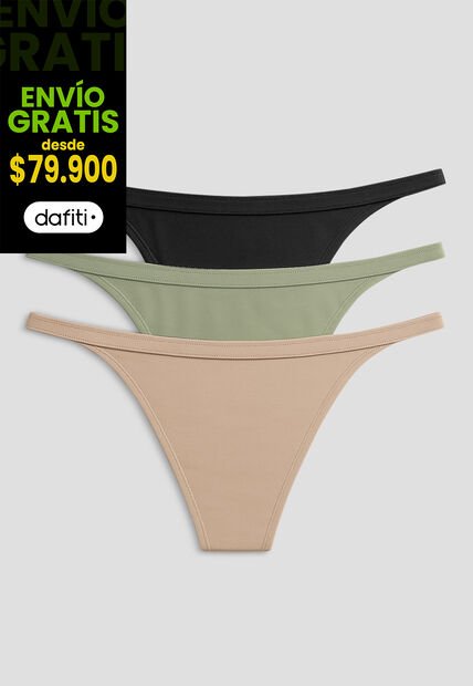 Brasilera Paq X3 Mujer Multicolor Fi 102349