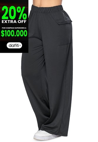 Pantalón Sudadera Mujer Negro FI 7338 Formas Intimas