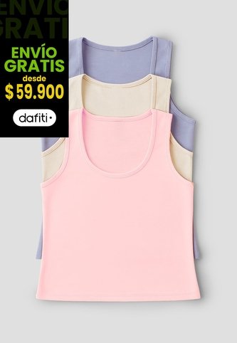 Camiseta Paq X3 Mujer Multicolor Fi 33603 Formas Intimas