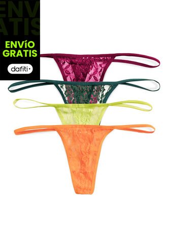 Brasilera Paq X4 Mujer Multicolor FI 89847 Formas Intimas