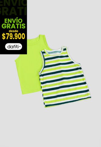 Camisilla Paq X2 Infantil Masculino Multicolor Fi 104535 Formas Intimas