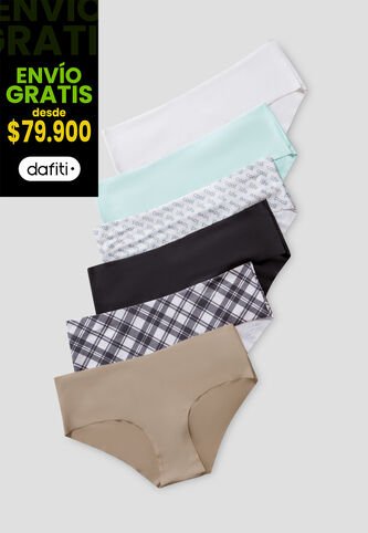 Cachetero Paq X6 Mujer Multicolor FI 105134 Formas Intimas