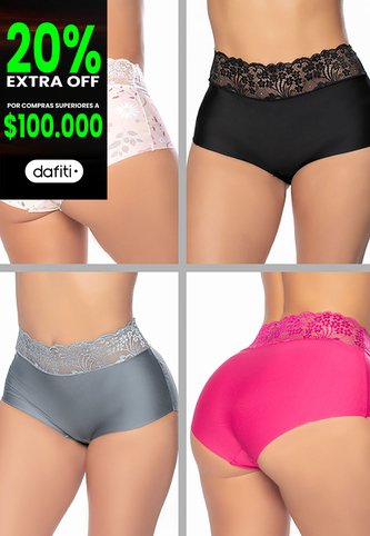 Cachetero Paq X4 Mujer Multicolor FI 7322 Formas Intimas