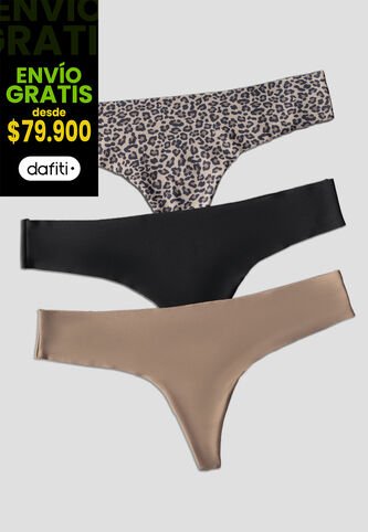 Brasilera Paq X3 Mujer Multicolor Fi 103892 Formas Intimas