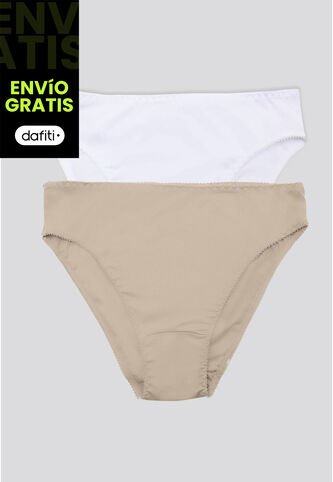 Panty Paq X2 Mujer Blanco/Piel FI 96633 Formas Intimas