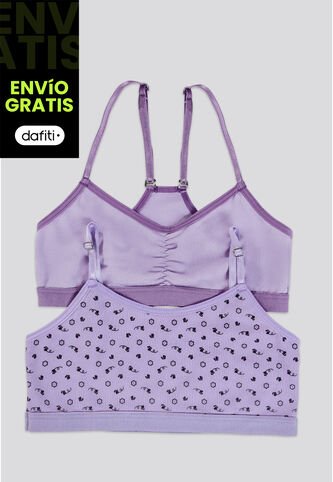 Top Paq X2 Infantil Lila Tech/Estampado FI 3849 Formas Intimas