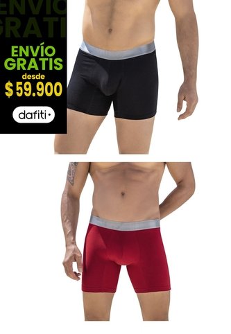 Bóxer Set  X2 Negro-Rojo FI 58299 Formas Intimas