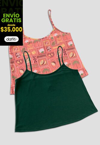 Camiseta Paq X2 Mujer Multicolor Fi 110068 Formas Intimas