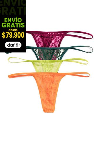 Brasilera Paq X4 Mujer Multicolor FI 89847 Formas Intimas