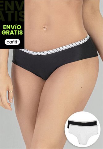 Cachetero Paq X2 Mujer Negro/Blanco FI 16965 Formas Intimas