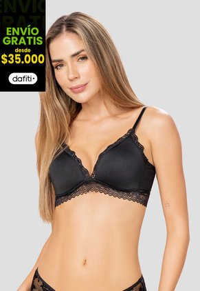 Brasier Mujer Negro Fi 107104