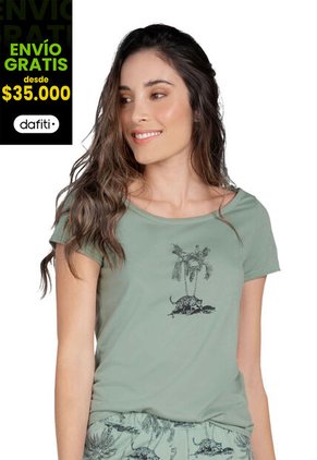 Camiseta Mujer Verde Oliva Fi 95985