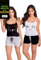 Camiseta  Paqx2 Mujer Blanco-Negro FI 76307 de Formas Intimas