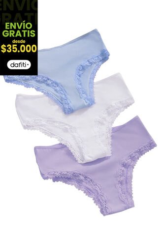 Cachetero Paq X3 Mujer Multicolor FI 96690 Formas Intimas