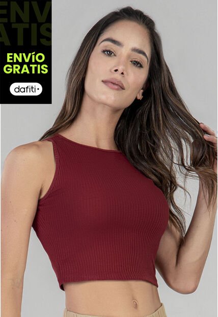 Crop Top Mujer Vino FI 7764