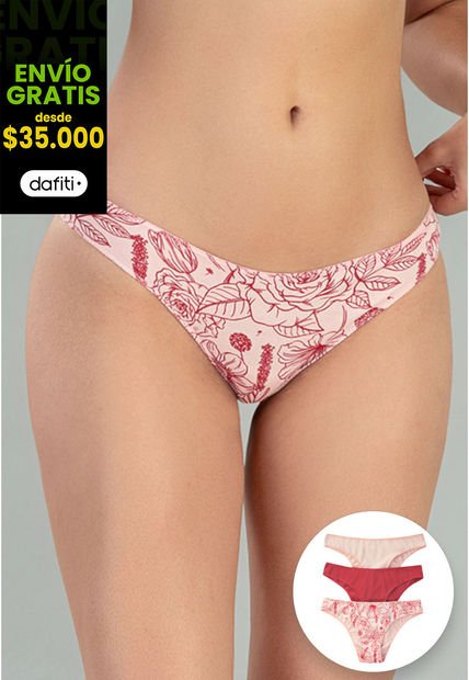 Panty Paq X3 Mujer Granate FI 96450