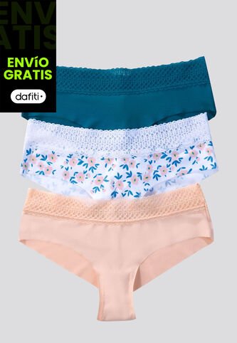 Cachetero Paq X3 Mujer Azul Petroleo FI 96631 Formas Intimas