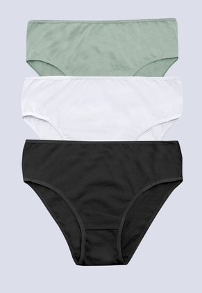 Panty Paq X3 Mujer Verde Oliva/Blanco/Negro FI 96572