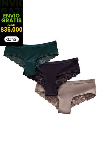 Cachetero Paq X3 Multicolor FI 9806 Formas Intimas