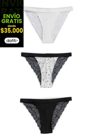 Brasilera Paq X3 Mujer Multicolor FI 100520 Formas Intimas