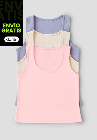 Camiseta Paq X3 Mujer Multicolor Fi 33603 Formas Intimas