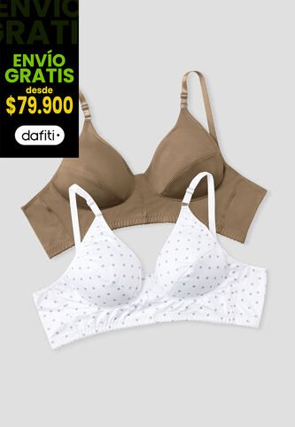 Brasier Paq X2 Mujer Estampado-Chocolate Fi 33565 Formas Intimas