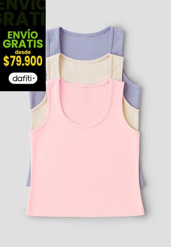 Camiseta Paq X3 Mujer Multicolor Fi 33603 Formas Intimas
