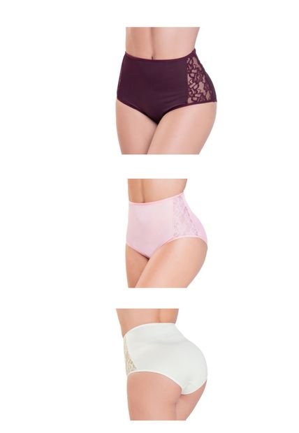 Panty Para Mujer Vino/Rosado/Marfil FI
