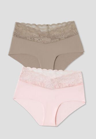 Cachetero Paq X2 Mujer Cafe-Rosa Fi 113600 Formas Intimas