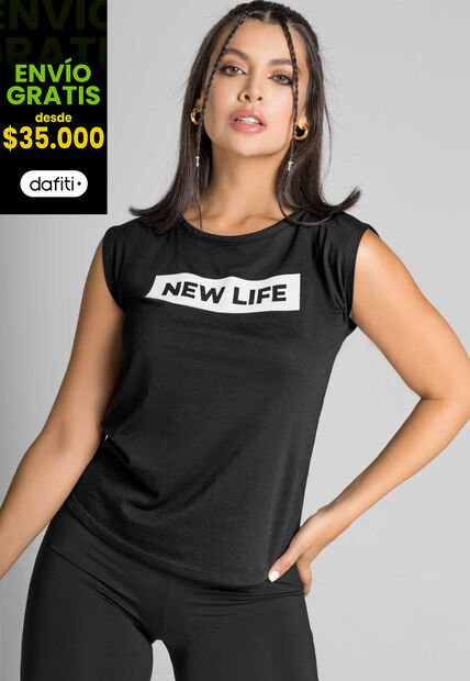 Camisilla Interior Mujer Negro FI 1483