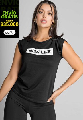 Camisilla Interior Mujer Negro FI 1483