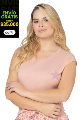 Camiseta Mujer Rosa Fi 5551