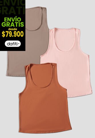 Camiseta Paq X3 Mujer Multicolor Fi 33603 Formas Intimas
